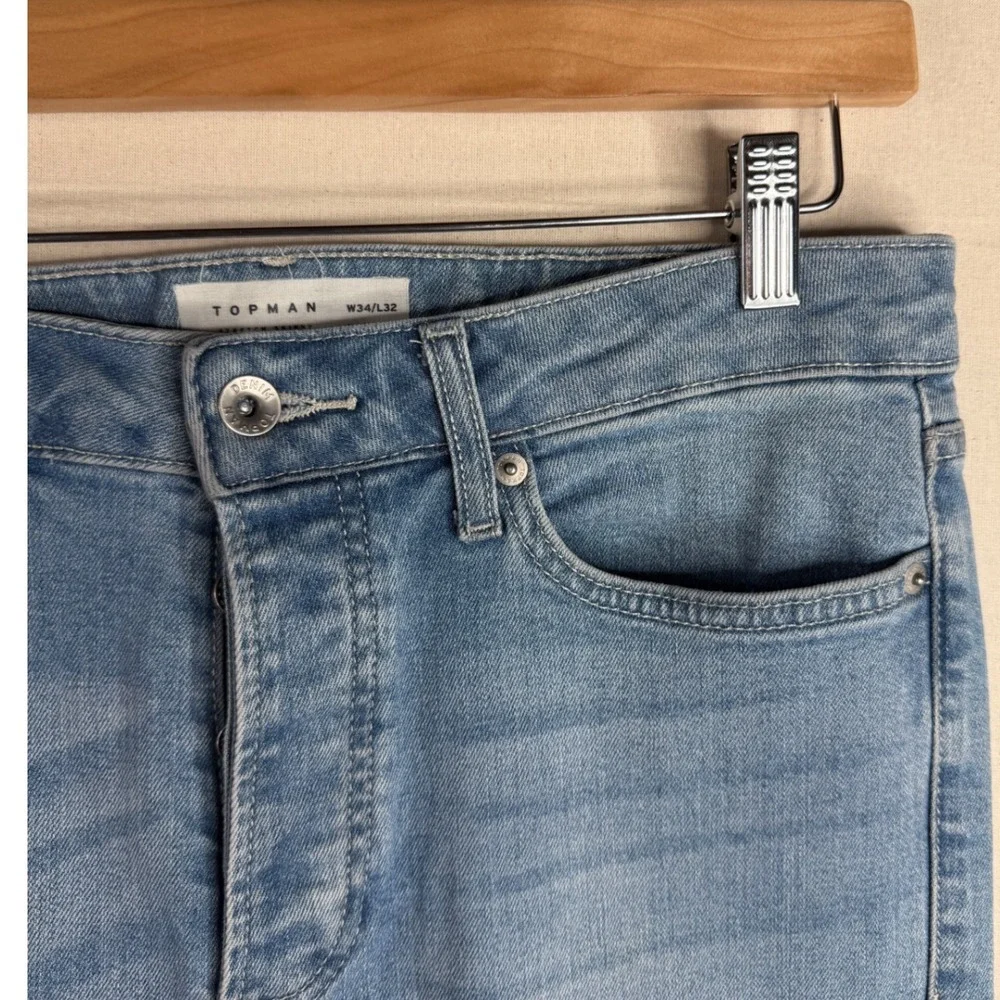 Topman Skinny Button-Fly Jeans size 34x32 Blue